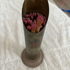 Brass Matchstick Holder with Pink Matches